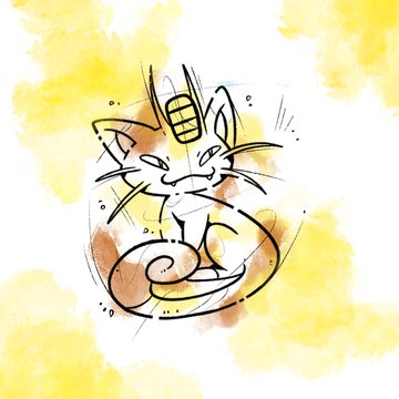 «Meowth acuarela»